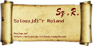 Szloszjár Roland névjegykártya