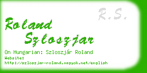 roland szloszjar business card