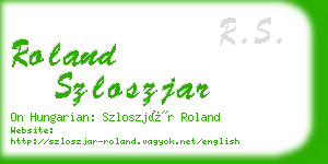 roland szloszjar business card